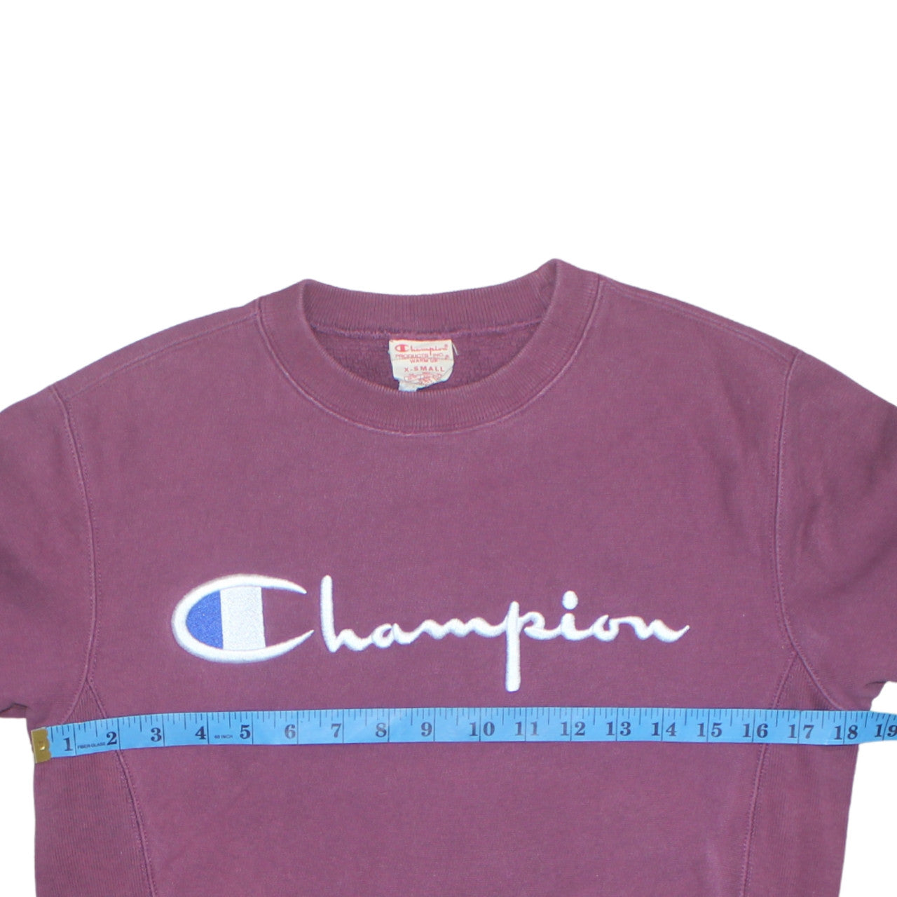 Champion Men Purple XS Pullover Sweatshirt Crew Neck Embroidered Logo