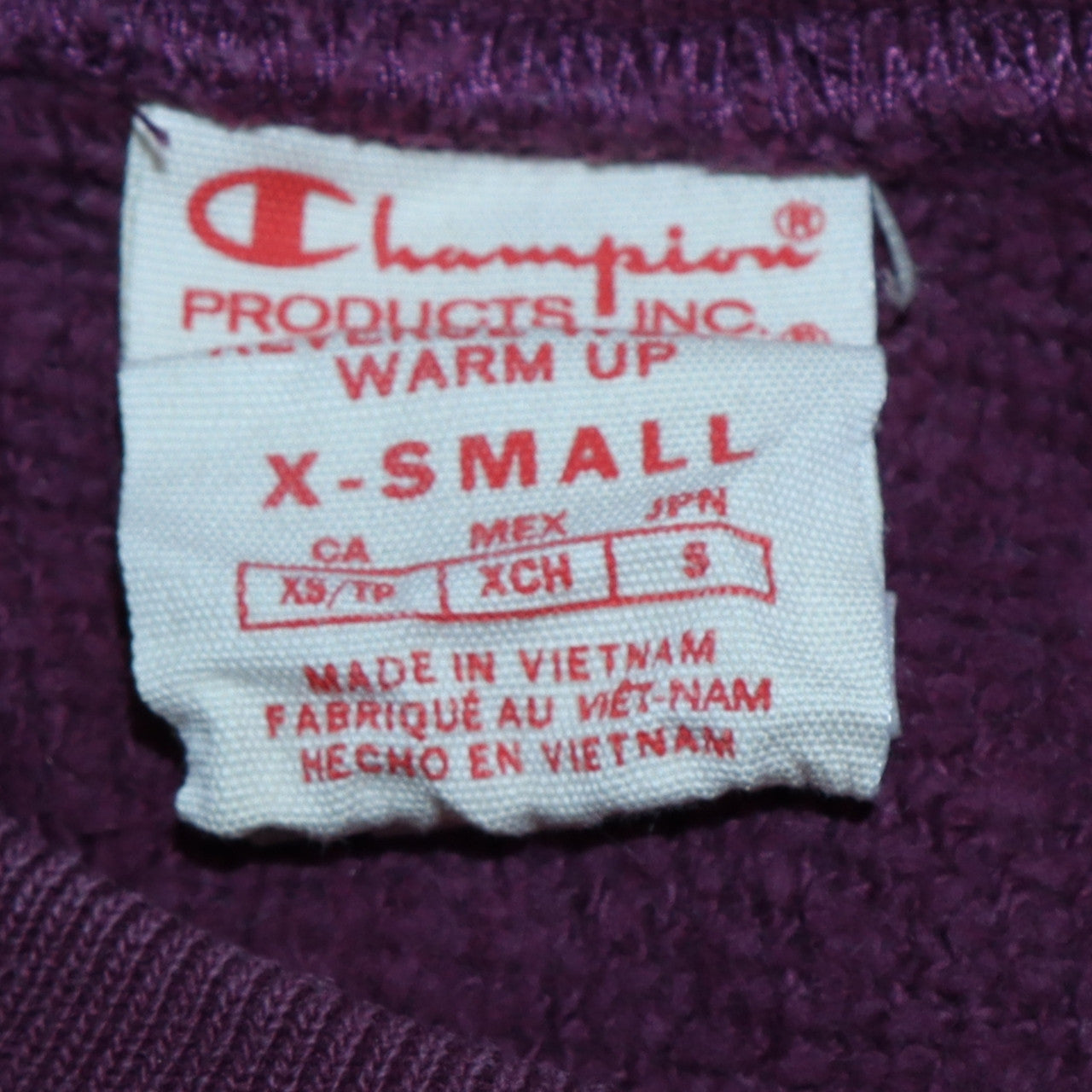 Champion Men Purple XS Pullover Sweatshirt Crew Neck Embroidered Logo