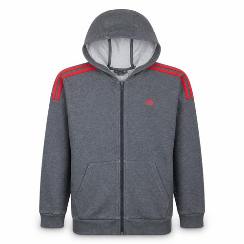 adidas Boys Grey Full Zip Hoodie 10-11 Years Sports Hooded Sweatshirt