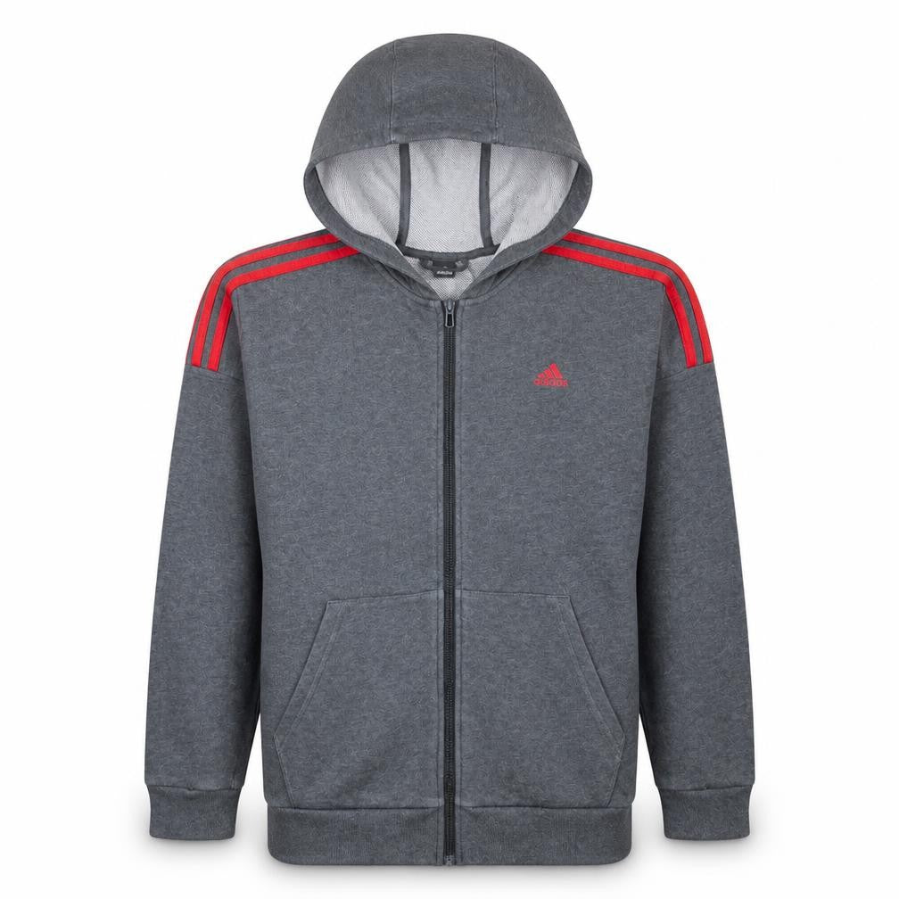 adidas Boys Grey Full Zip Hoodie 10-11 Years Sports Hooded Sweatshirt