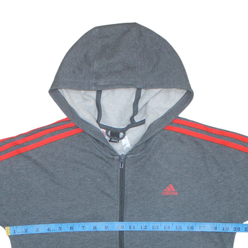 adidas Boys Grey Full Zip Hoodie 10-11 Years Sports Hooded Sweatshirt