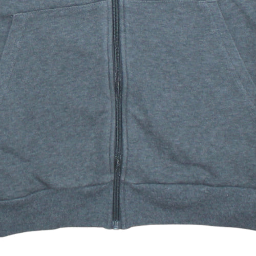 adidas Boys Grey Full Zip Hoodie 10-11 Years Sports Hooded Sweatshirt