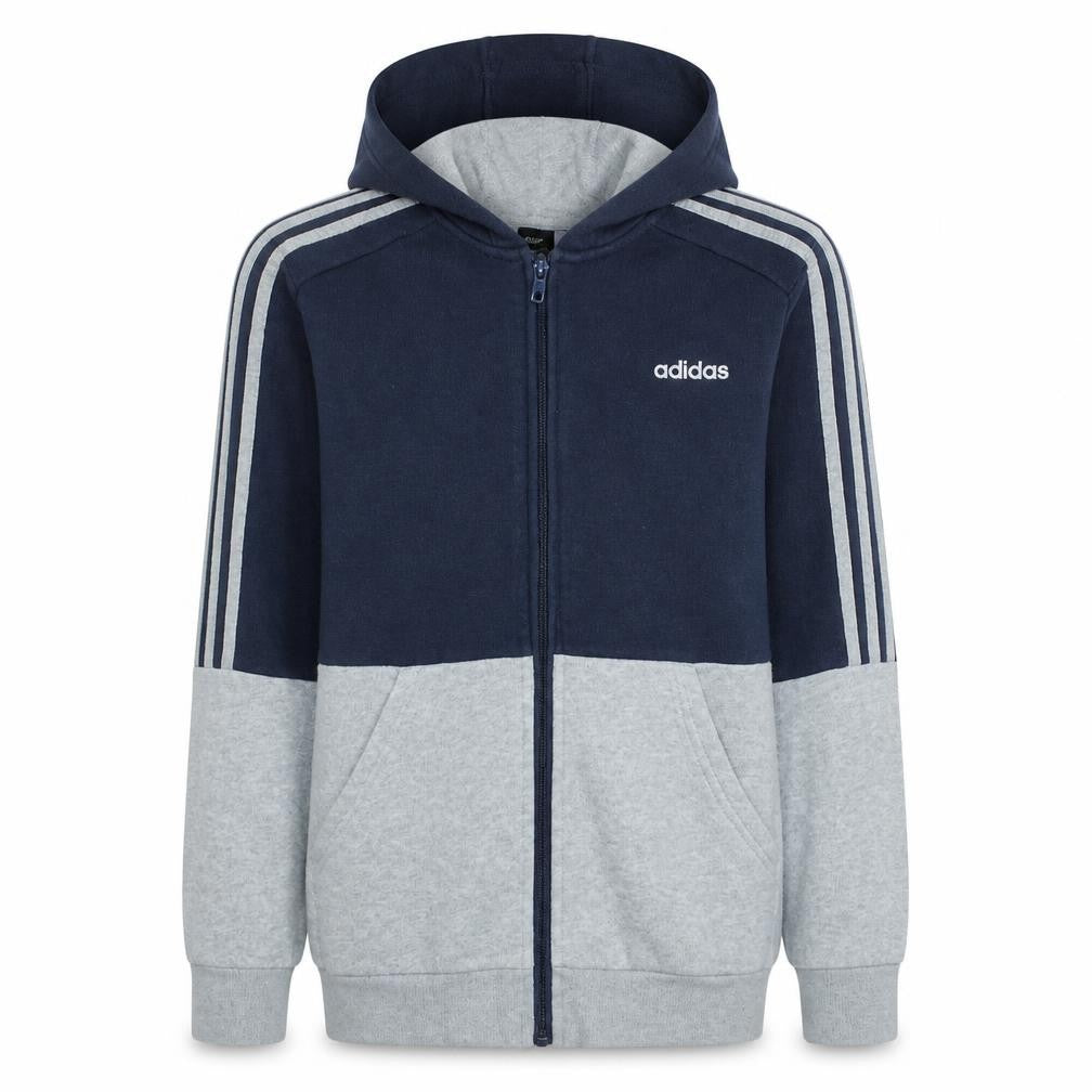 Adidas Boys Blue & Grey Full Zip Hoodie 13-14 Years Sports Fleece