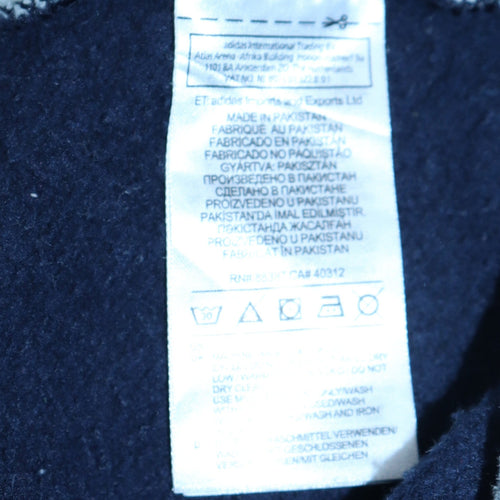 Adidas Boys Blue & Grey Full Zip Hoodie 13-14 Years Sports Fleece
