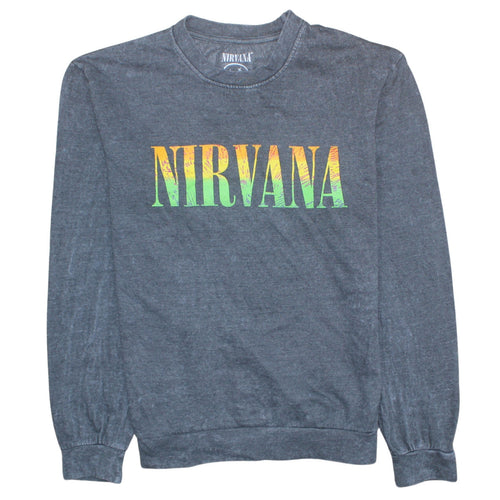 Nirvana Men's Grey Graphic Logo Pullover Sweatshirt M