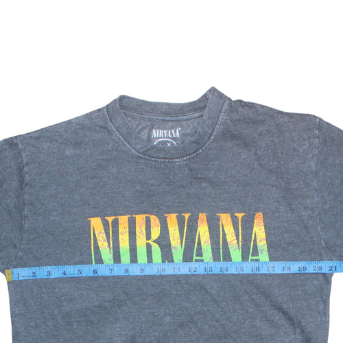 Nirvana Men's Grey Graphic Logo Pullover Sweatshirt M