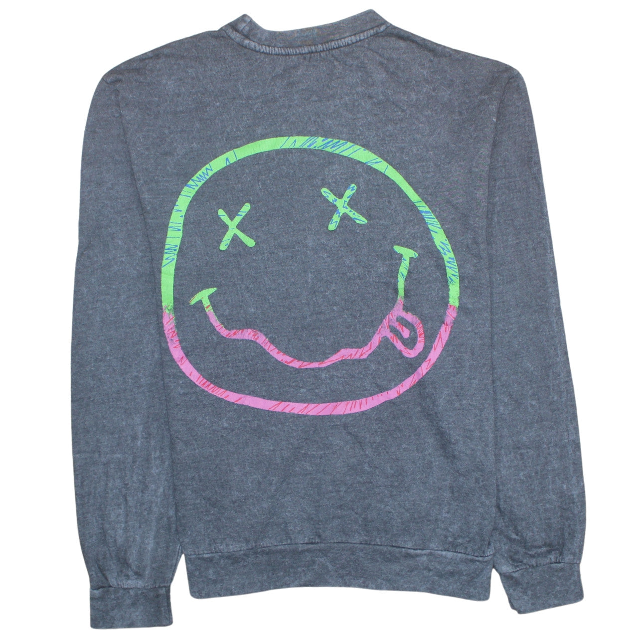 Nirvana Men's Grey Graphic Logo Pullover Sweatshirt M