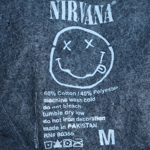 Nirvana Men's Grey Graphic Logo Pullover Sweatshirt M