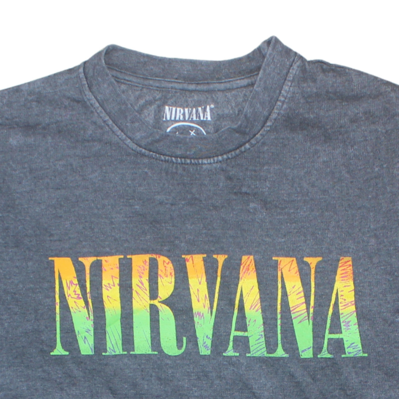 Nirvana Men's Grey Graphic Logo Pullover Sweatshirt M