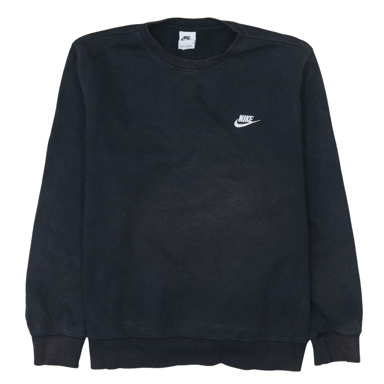 Nike Men's Black Crew Neck Fleece Sweatshirt Size L Regular Fit