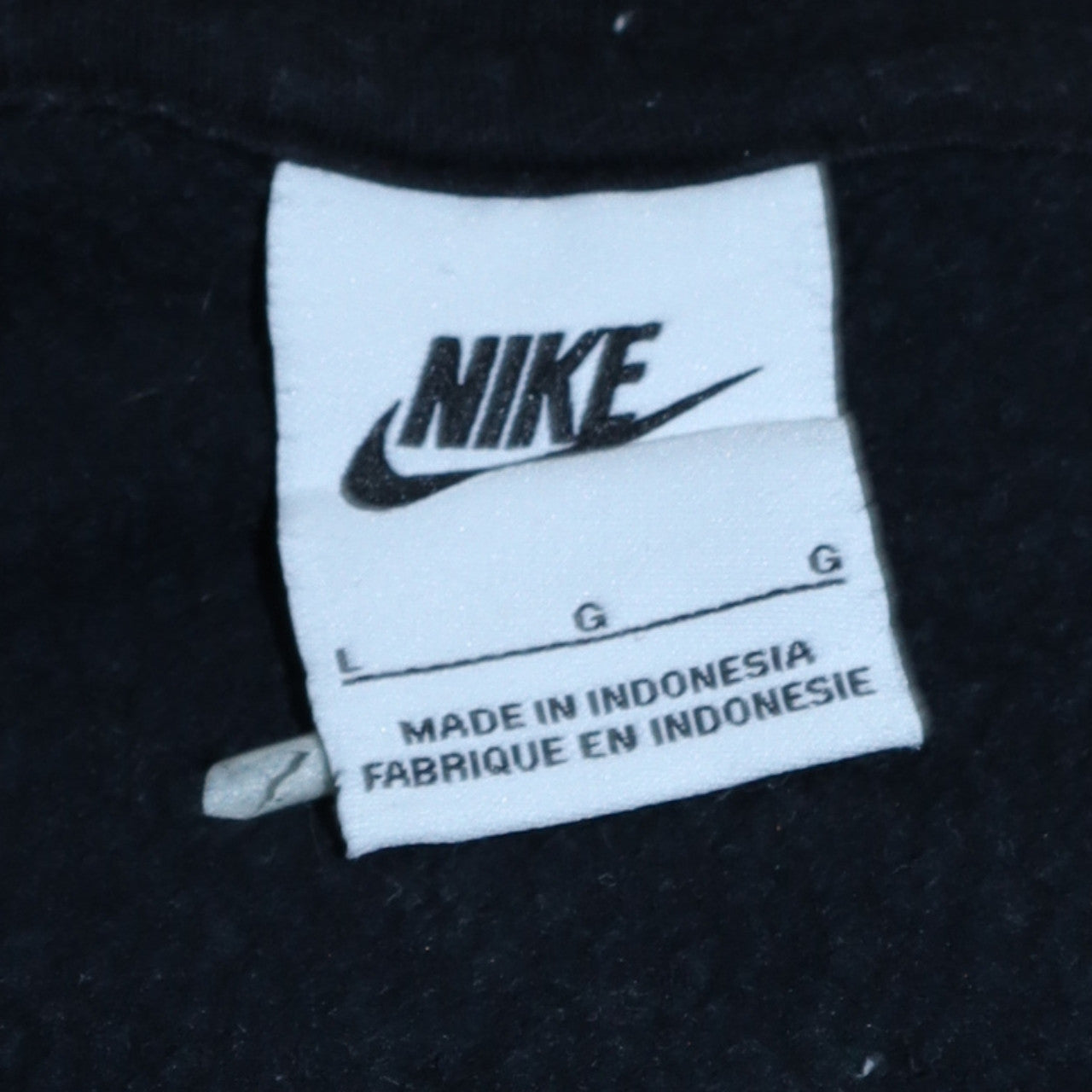Nike Men's Black Crew Neck Fleece Sweatshirt Size L Regular Fit