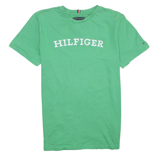 Tommy Hilfiger Boys Green Logo Short Sleeve Cotton T-Shirt Size 16 Years