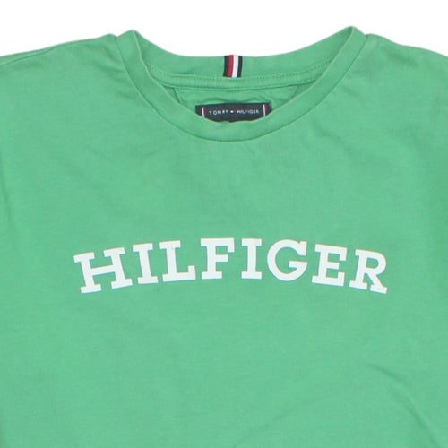 Tommy Hilfiger Boys Green Logo Short Sleeve Cotton T-Shirt Size 16 Years