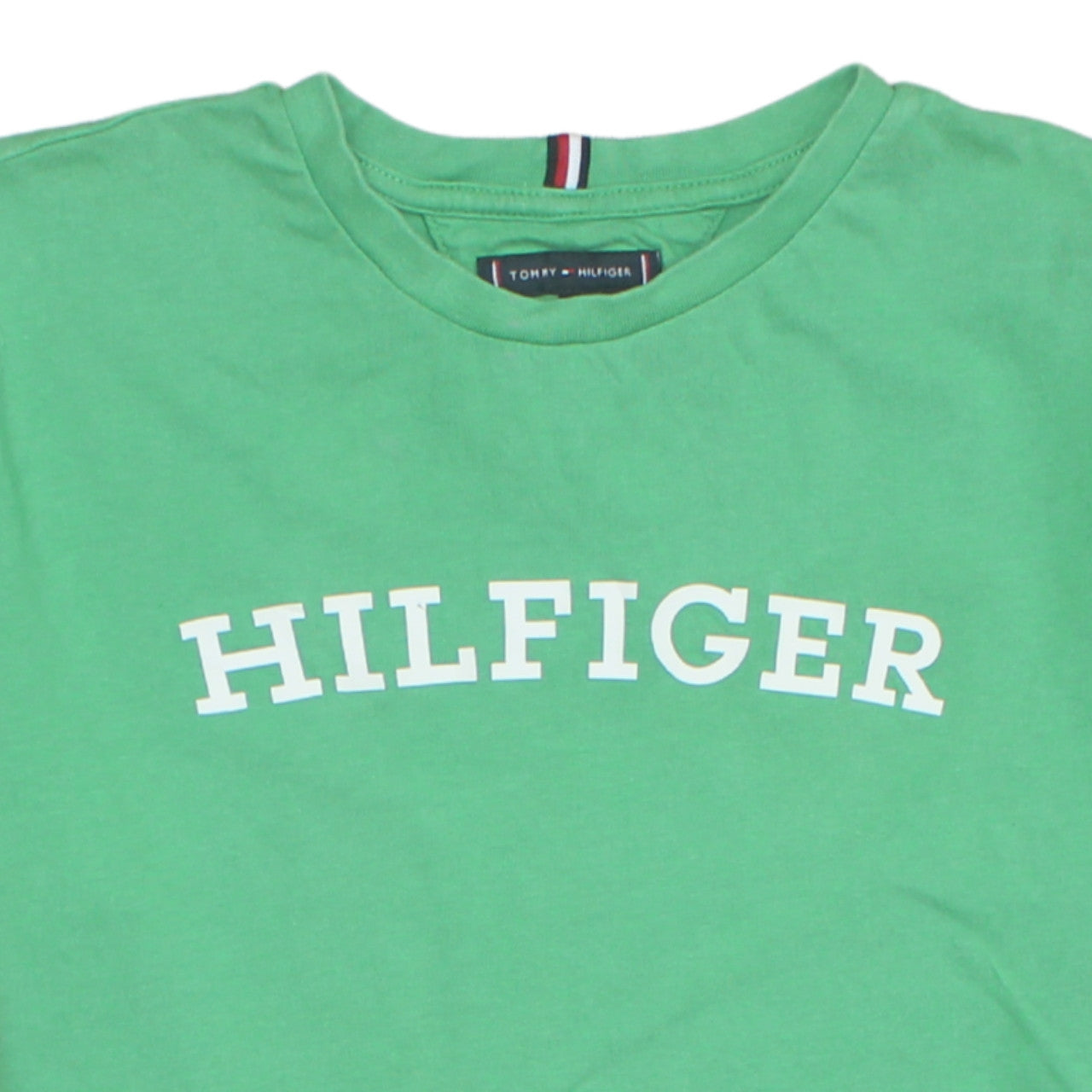 Tommy Hilfiger Boys Green Logo Short Sleeve Cotton T-Shirt Size 16 Years