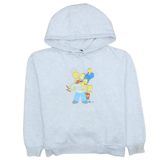 The Simpsons Men's Grey Pullover Hoodie L Graphic Print Fleece