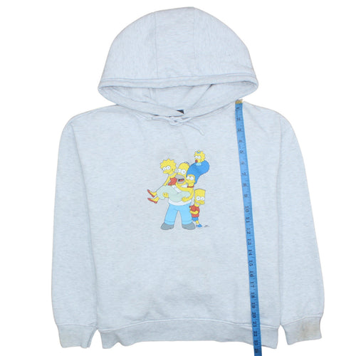 The Simpsons Men's Grey Pullover Hoodie L Graphic Print Fleece