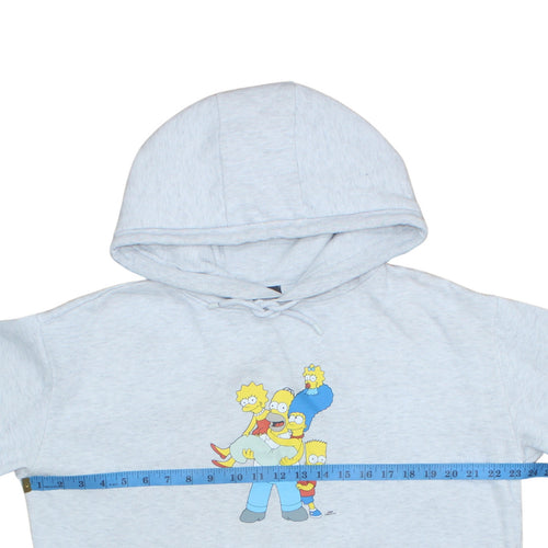 The Simpsons Men's Grey Pullover Hoodie L Graphic Print Fleece