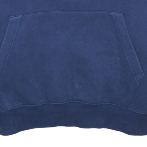Nike Mens Blue Pullover Hoodie Medium Fleece Logo Sweatshirt
