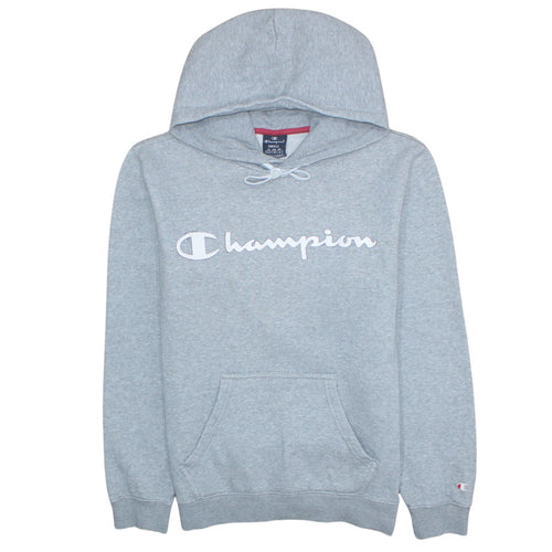 Champion Men's Grey Small Pullover Hoodie with Logo