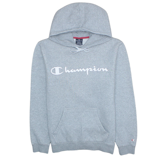 Champion Men's Grey Small Pullover Hoodie with Logo