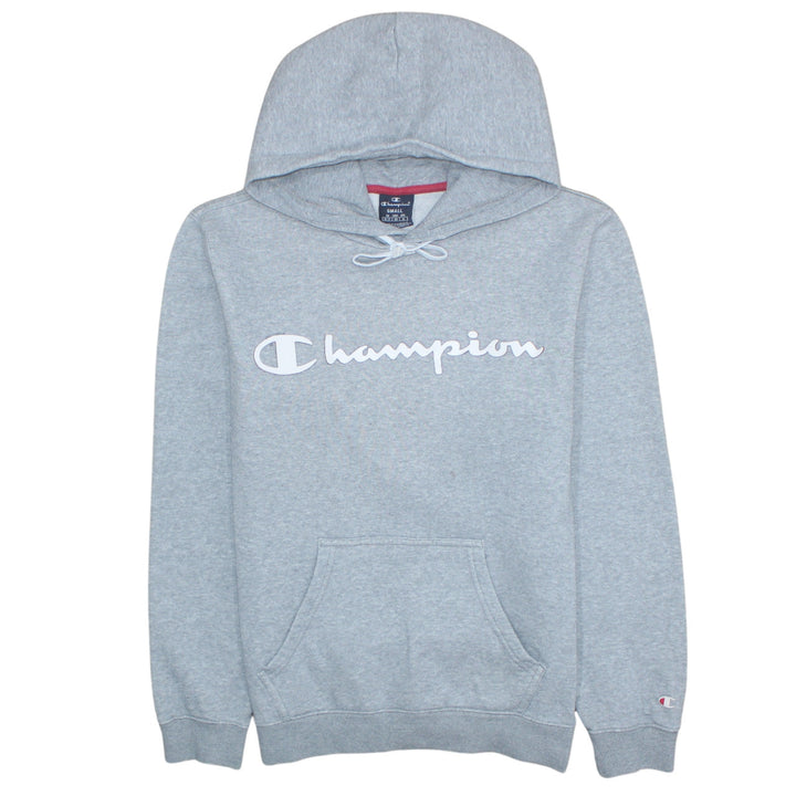 Champion Men's Grey Small Pullover Hoodie with Logo