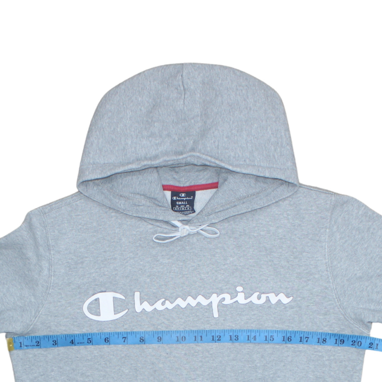 Champion Men's Grey Small Pullover Hoodie with Logo