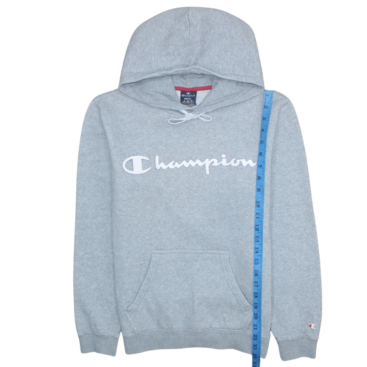 Champion Men's Grey Small Pullover Hoodie with Logo