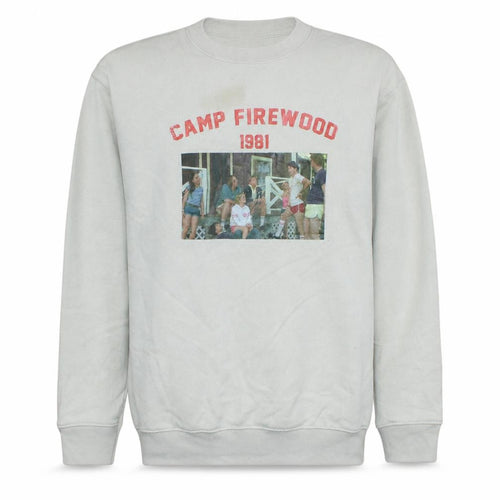 Minga London Unisex White Camp Firewood 1981 Graphic Sweatshirt S