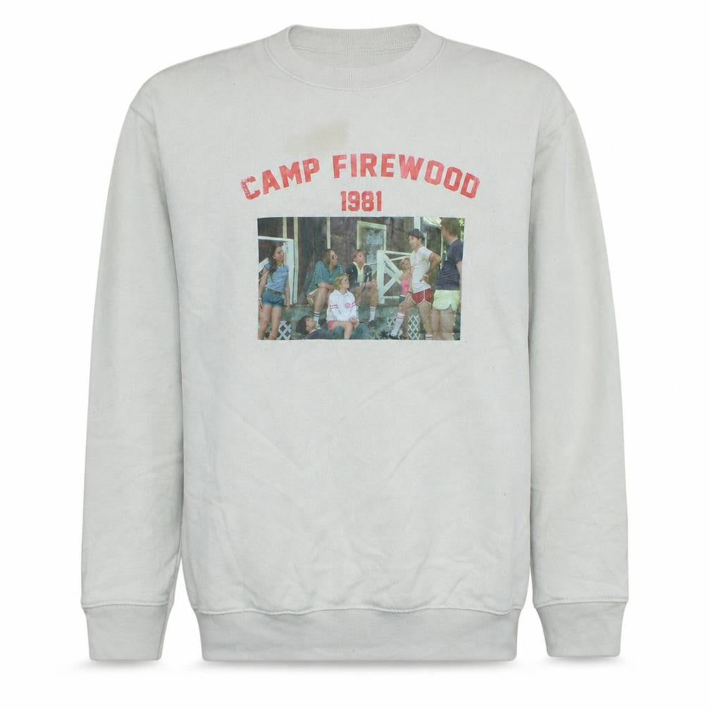 Minga London Unisex White Camp Firewood 1981 Graphic Sweatshirt S