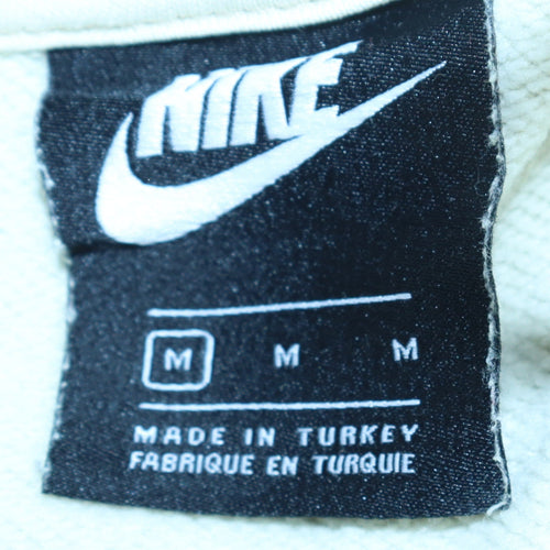 Nike Womens Yellow & White Pullover Hoodie Medium Cotton Blend