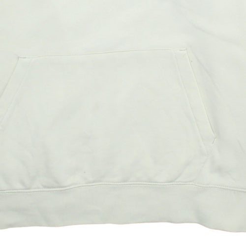 Nike Womens Yellow & White Pullover Hoodie Medium Cotton Blend