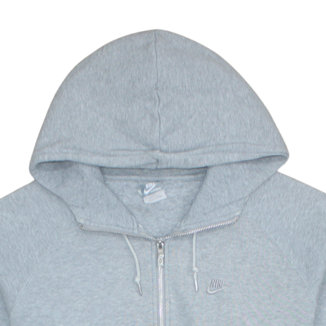 Nike Women Grey 1/2 Zip Hooded Pullover Sweatshirt L Cotton