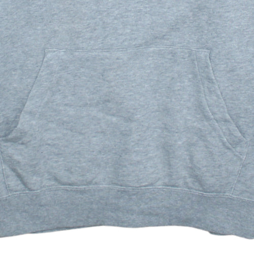 Nike Women Grey Pullover Hoodie L Cotton Blend Logo Casual