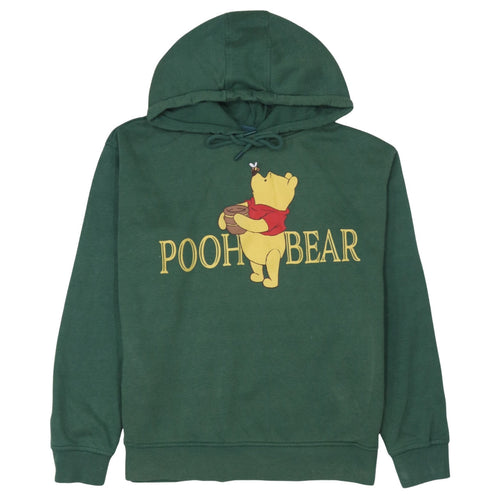 Disney Women Green Pooh Bear Hoodie Size S Pullover Graphic