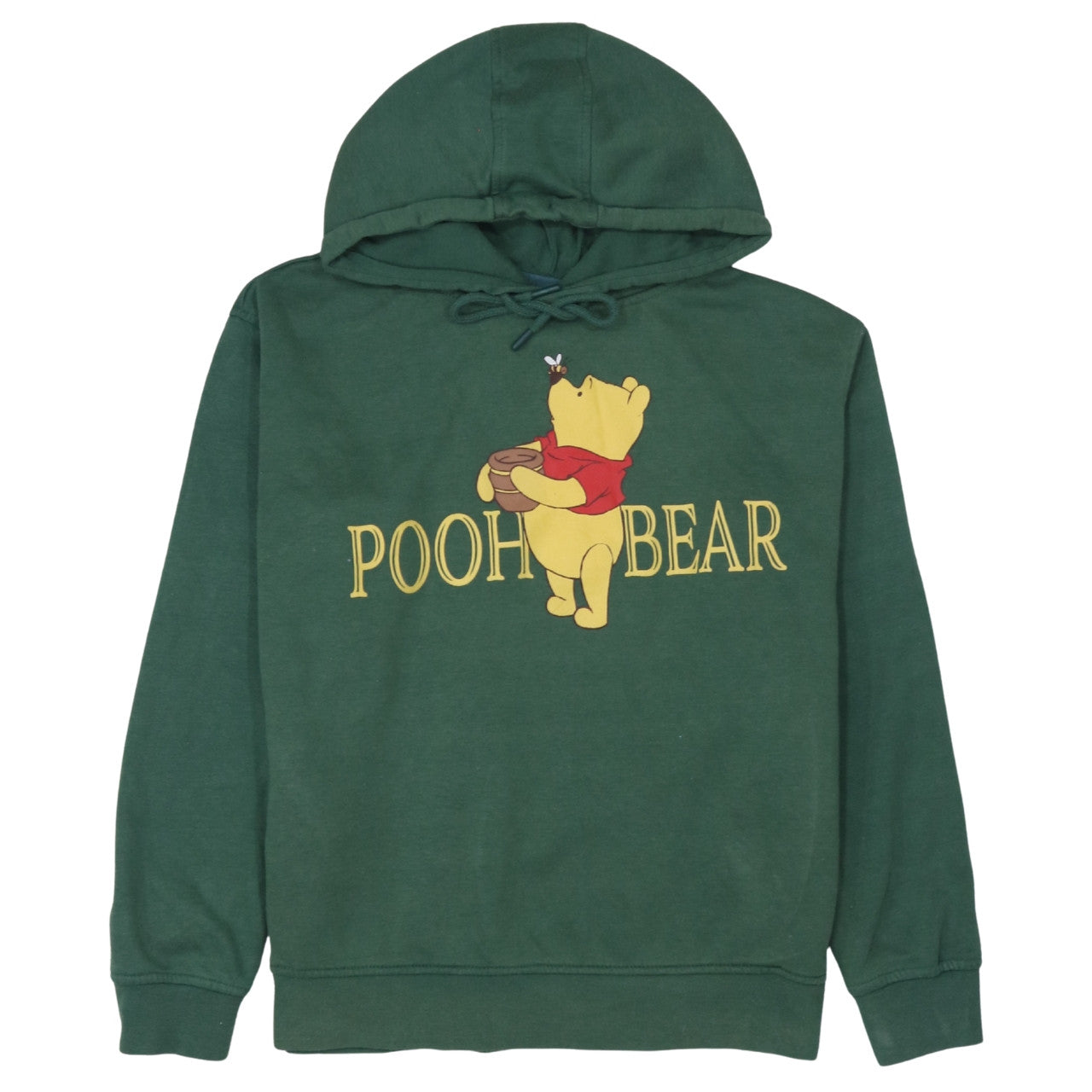 Disney Women Green Pooh Bear Hoodie Size S Pullover Graphic