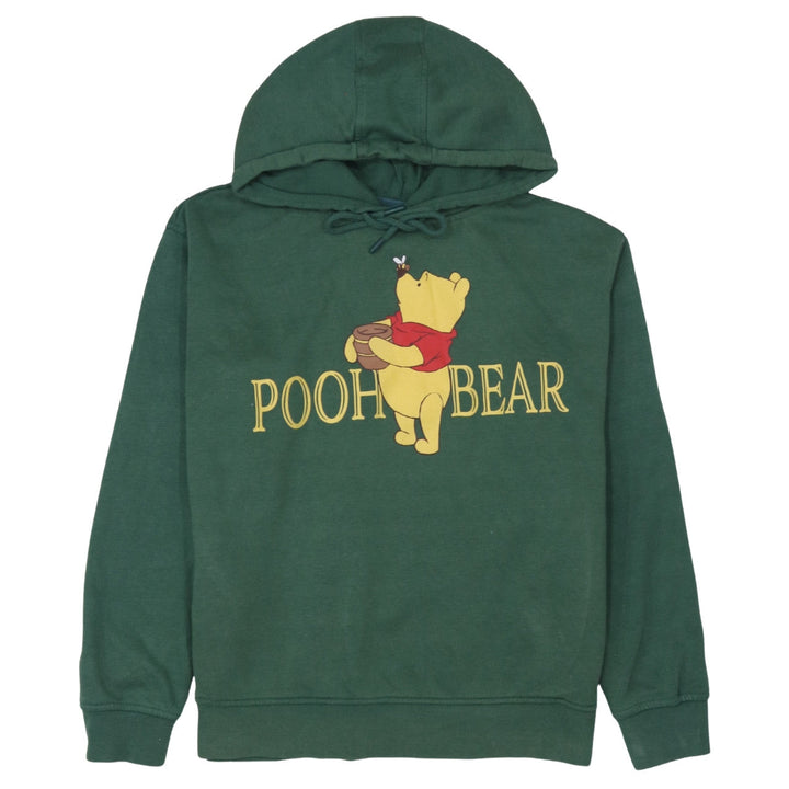 Disney Women Green Pooh Bear Hoodie Size S Pullover Graphic