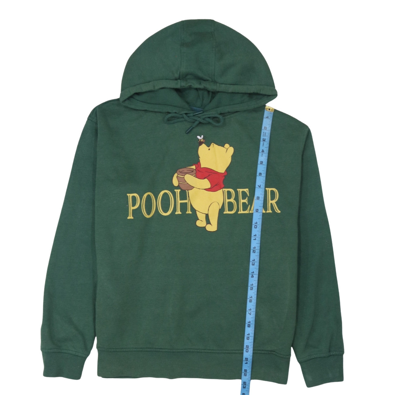 Disney Women Green Pooh Bear Hoodie Size S Pullover Graphic
