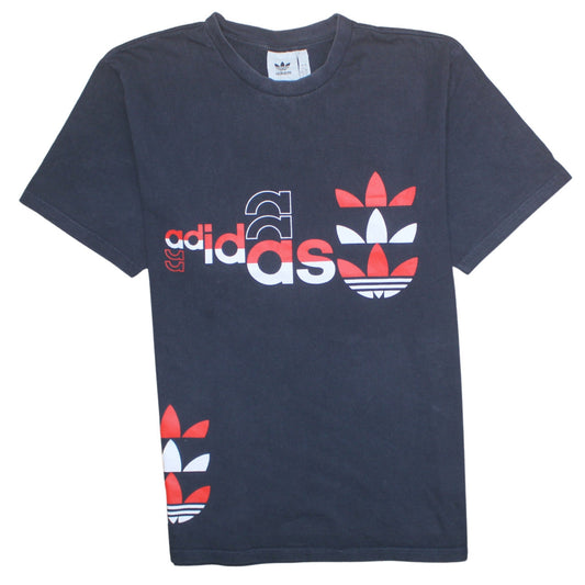adidas Men's Black Graphic Print Cotton T-Shirt Size L