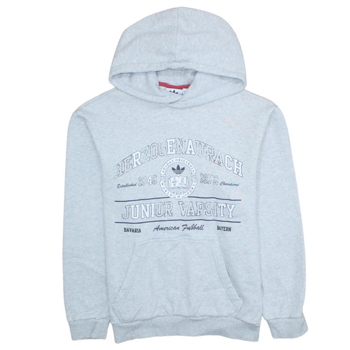 Adidas Men's Grey Pullover Hoodie S Sports Graphic Fleece