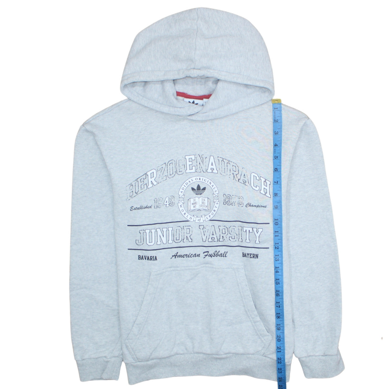 Adidas Men's Grey Pullover Hoodie S Sports Graphic Fleece