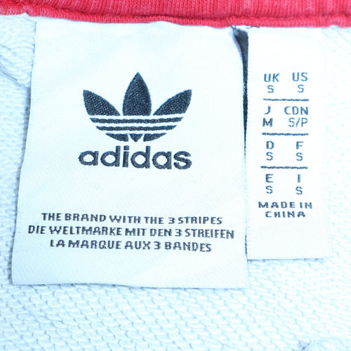 Adidas Men's Grey Pullover Hoodie S Sports Graphic Fleece