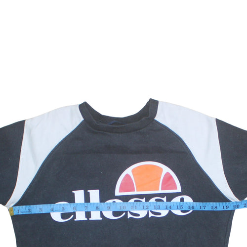 Ellesse Womens Black Grey Colourblock Sweatshirt Size 6