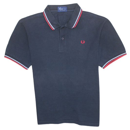 Fred Perry Men's Blue 2XL Cotton Polo Shirt with Laurel Logo