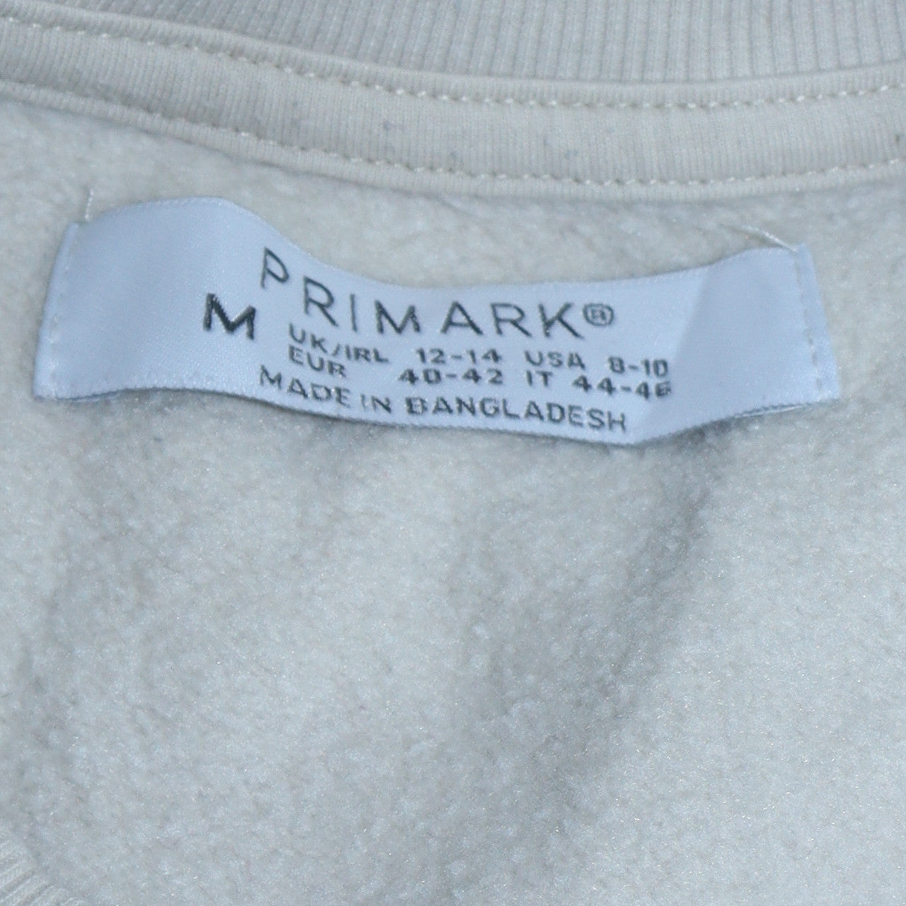 Primark Women Beige Graphic Print Sweatshirt Size M 12-14 The Kiss Art Top