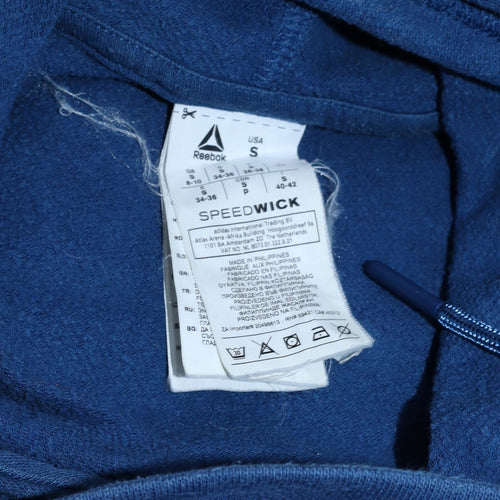 Reebok Women's Blue Pullover Hoodie Small Speedwick Cotton Blend