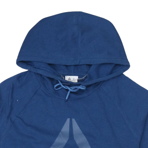 Reebok Women's Blue Pullover Hoodie Small Speedwick Cotton Blend