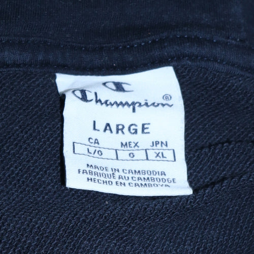 Champion Women's Black Large Pullover Hoodie with Logo Detail