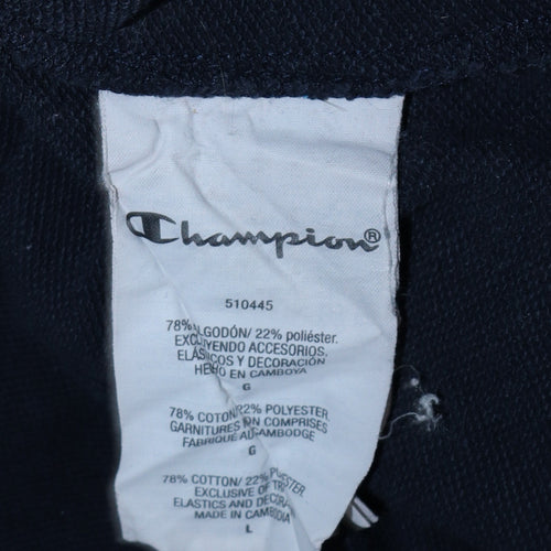 Champion Women's Black Large Pullover Hoodie with Logo Detail