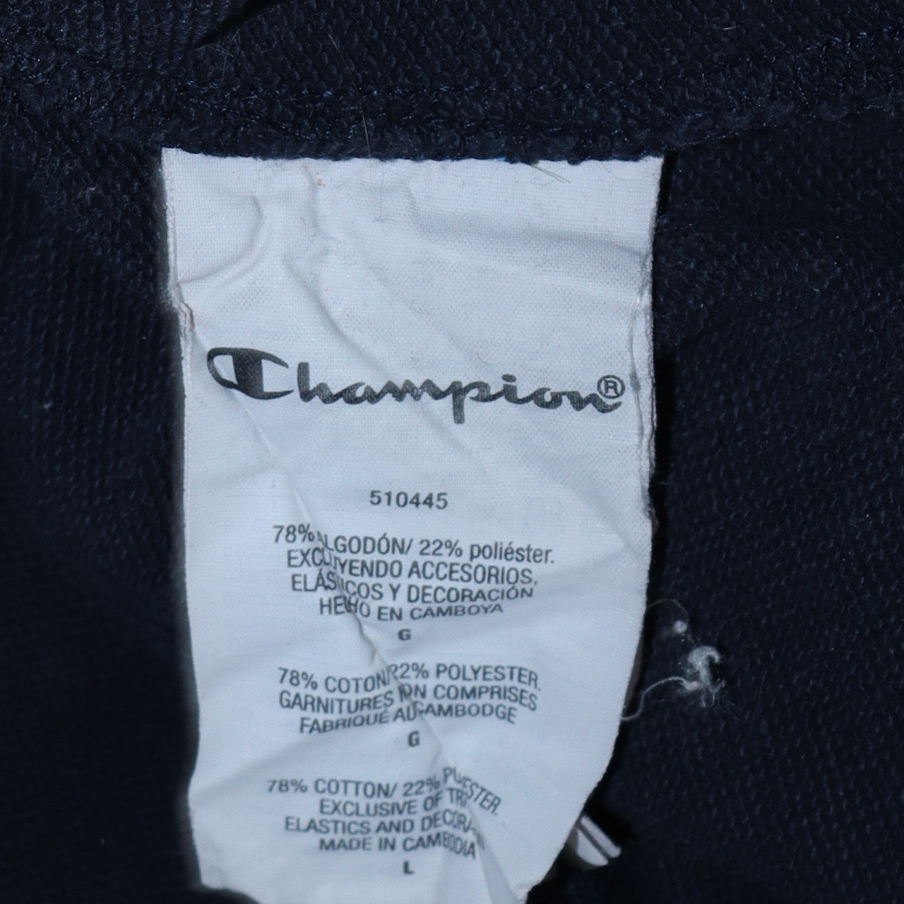 Champion Women's Black Large Pullover Hoodie with Logo Detail