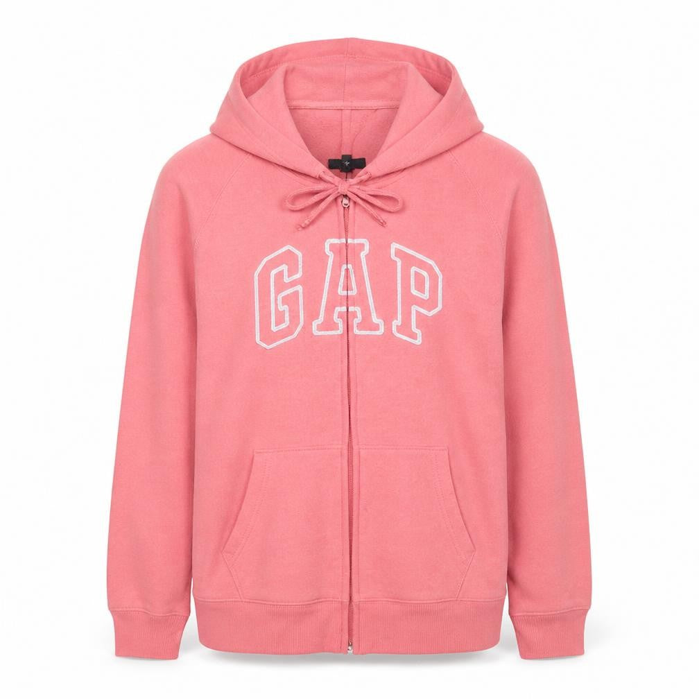 GAP Women Pink Full Zip Hoodie XL Cotton Blend Casual Sweatshirt